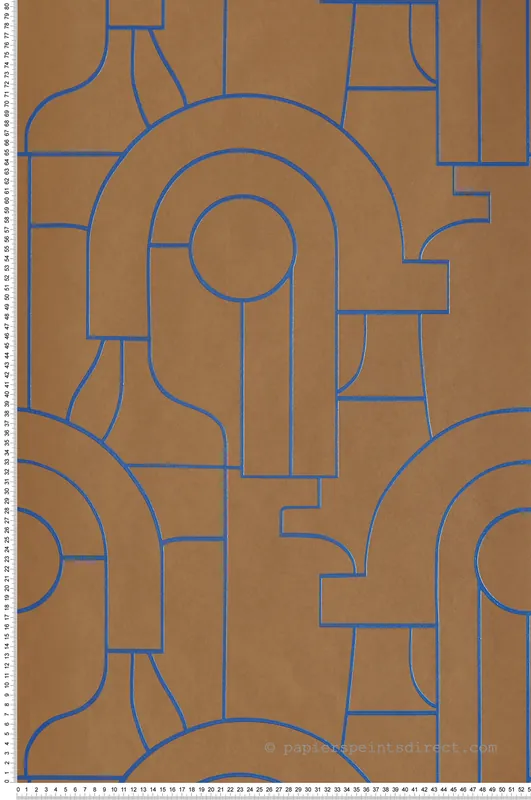 Retour Gratuit Papier peint Graphique Arty marron bleu - Iconic de Casadéco Réf. CONI88412519