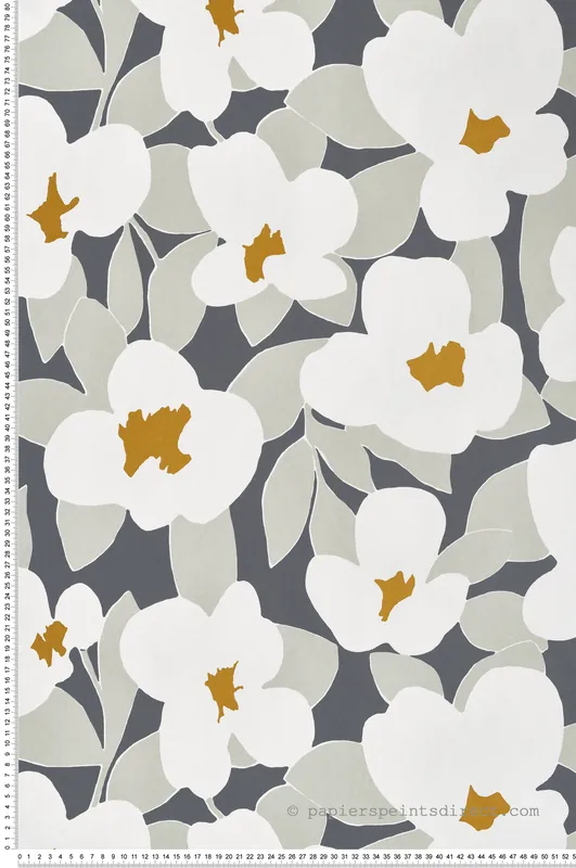 Papier peint 70s Flower Power charbon - Iconic de Casadéco Réf. CONI88399515 Commander Maintenant