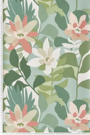 Bon Marché Papier peint Fleur De Coco vert - Happy de Lutèce Réf. LTC-FD26452