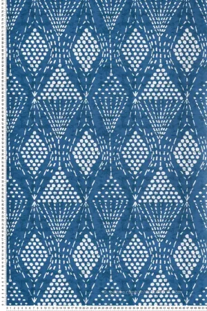 Authentique Papier peint Ethnique Losange bleu marine - Happy de Lutèce Réf. LTC-FD26320