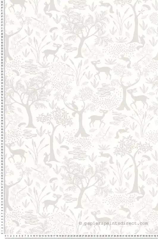 Meilleur Choix Papier peint Forêt Animaux Poetic gris - Once Upon A Time de Casadéco Réf. OUAT88269400