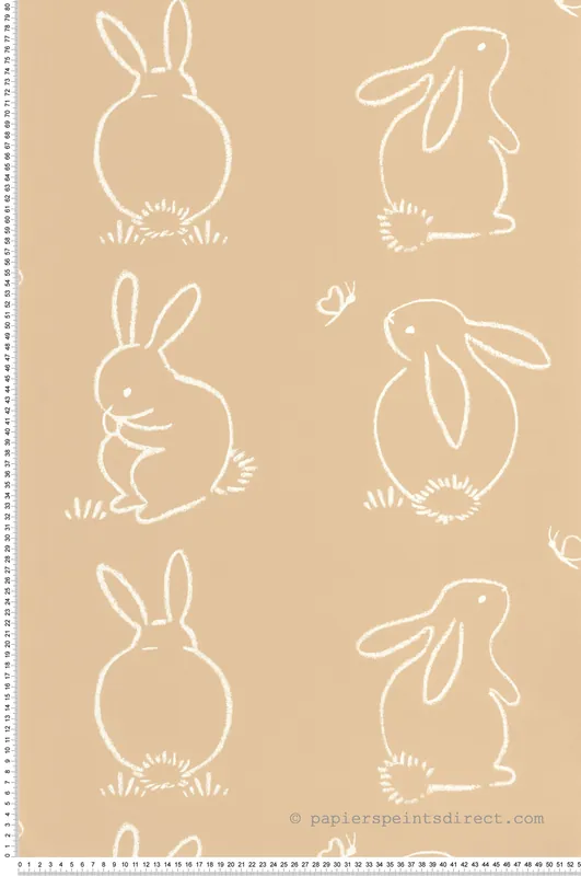 Papier peint Dessin Lapin beige camel - Once Upon A Time de Casadéco Réf. OUAT88381887 Bon Plan