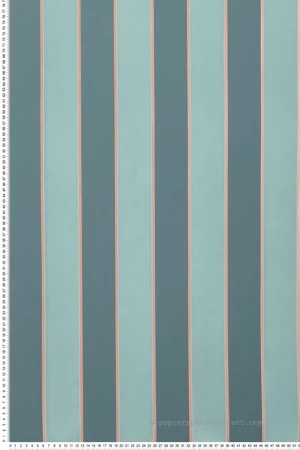 Papier peint Rayure Velours vert d‘eau cuivré - Regency Stripe d‘Osborne & Little Réf. OSB-W7780-07 Vente Directe