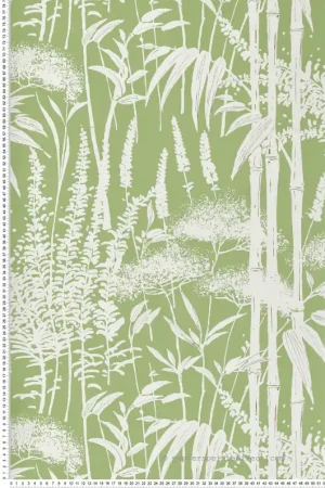 Papier peint Forêt Bambou Poiteau vert - Signature de Nina Campbell Réf. OSB-NCW4498-03 Offre Spéciale