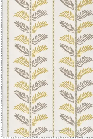 Papier peint Feuille Plumier jaune marron - Signature de Nina Campbell Réf. OSB-NCW4496-04 Affaire À Saisir