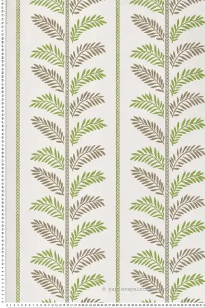 Promotion Saisonnière Papier peint Feuille Plumier vert marron - Signature de Nina Campbell Réf. OSB-NCW4496-03
