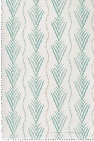 Papier peint Feuille Meridor bleu - Signature de Nina Campbell Réf. OSB-NCW4494-02 Meilleure Vente