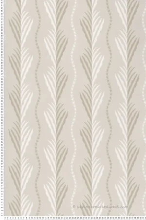 Papier peint Feuille Meridor beige - Signature de Nina Campbell Réf. OSB-NCW4494-01 Expédition Rapide