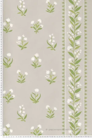 Marque Papier peint Fleur Classique Petit Dapuri beige - Signature de Nina Campbell Réf. OSB-NCW4493-04