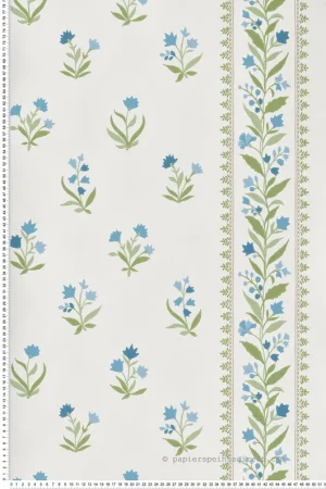 Papier peint Fleur Classique Petit Dapuri bleu vert - Signature de Nina Campbell Réf. OSB-NCW4493-03 Offre Du Jour