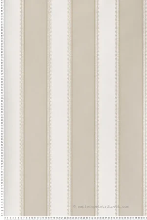 Nouvel Arrivage Papier peint Rayure Sackville Stripe beige - Signature de Nina Campbell Réf. OSB-NCW4492-04