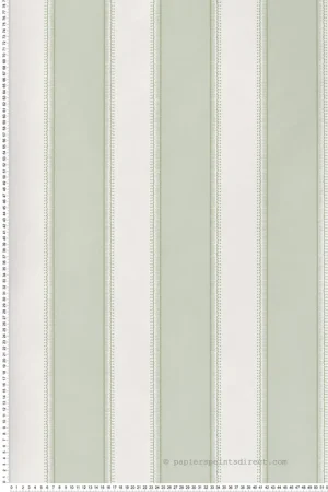 Papier peint Rayure Sackville Stripe vert - Signature de Nina Campbell Réf. OSB-NCW4492-01 Prix Cassé