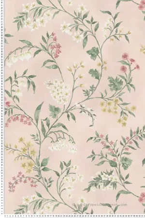 Nouvel Arrivage Papier peint Fleurs Almora rose - Signature de Nina Campbell Réf. OSB-NCW4491-01