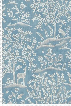 Papier peint Forêt Animaux bleu - Signature de Nina Campbell Réf. OSB-NCW4490-03 Super Prix