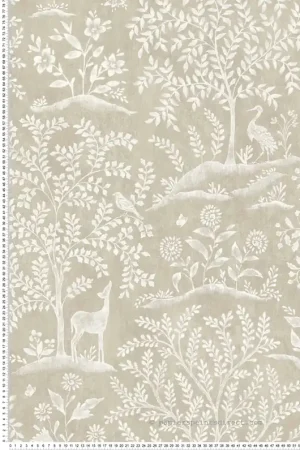 Offre Exclusive Papier peint Forêt Animaux grège - Signature de Nina Campbell Réf. OSB-NCW4490-02