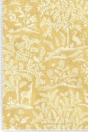Offre Spéciale Papier peint Forêt Animaux jaune - Signature de Nina Campbell Réf. OSB-NCW4490-01