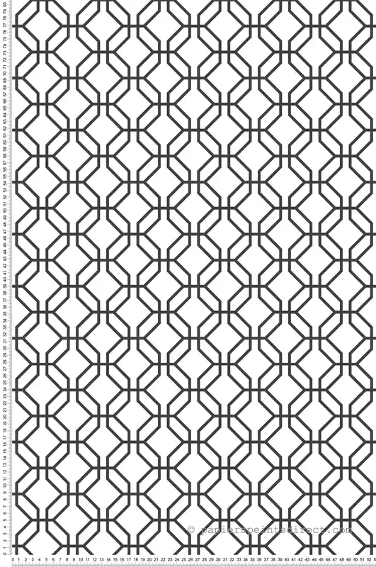 Certifié Papier peint Claustra Hexagone noir - Jardin Secret de Lutèce Réf. LTC-G78525