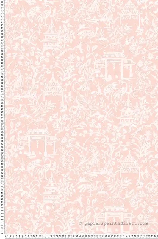 Achetez Aujourd'hui Papier peint Toile De Jouy Japonais rose - Jardin Secret de Lutèce Réf. LTC-G78511