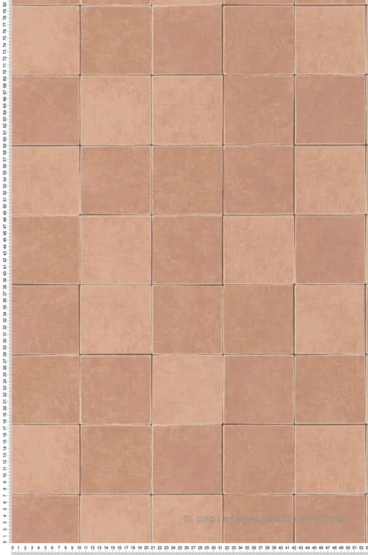 Dernière Chance Papier peint Carrelage Zellige terracotta - Minerals de Casadéco Réf. MNRL88104330