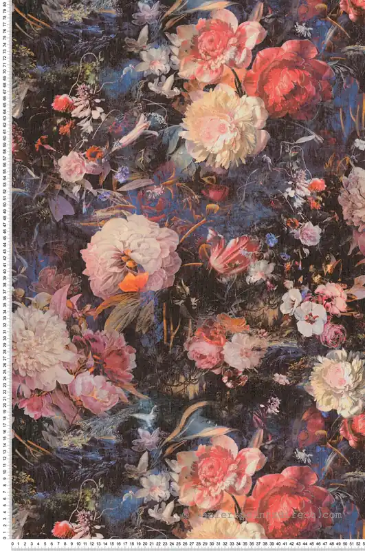 Seulement Aujourd'hui Papier peint Fleur Blossom noir rose pailleté - The BOS d‘A.S. Création Réf. AS-388211