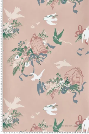 Papier peint Oiseaux Volières Masquerade - National Trust Papers 3 de Little Greene Réf. 0263VOMASQU Offre Spéciale