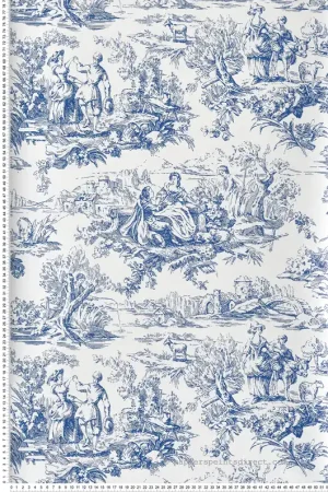 Meilleure Vente Papier peint Toile De Jouy Lovers‘ Toile Mazarine - National Trust Papers 3 de Little Greene Réf. 0263LOMAZAR