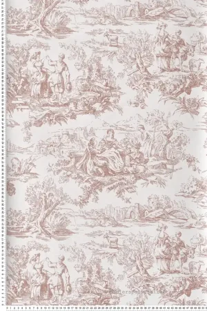 Papier peint Toile De Jouy Lovers‘ Toile Blush - National Trust Papers 3 de Little Greene Réf. 0263LOBLUSH Offre Exclusive