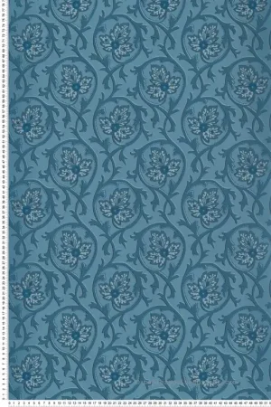 Prix Choc Papier peint Feuille Hoja Air Force Blue - National Trust Papers 3 de Little Greene Réf. 0263HOAIRFO