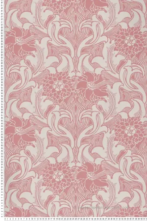 Papier peint Médaillon Dahlia Scroll Carmine - National Trust Papers 3 de Little Greene Réf. 0263DACARMI Pas Cher