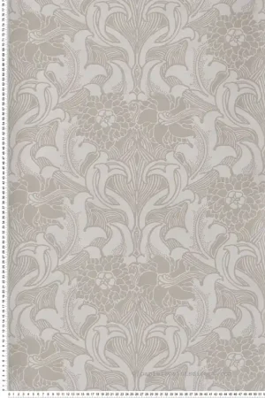 Papier peint Médaillon Dahlia Scroll French Grey - National Trust Papers 3 de Little Greene Réf. 0263DAFRENC Prix Choc