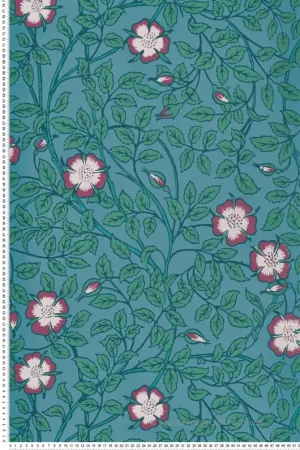 Papier peint Fleurs Briar Rose Marine Blue - National Trust Papers 3 de Little Greene Réf. 0263BRMARIN Bon Plan