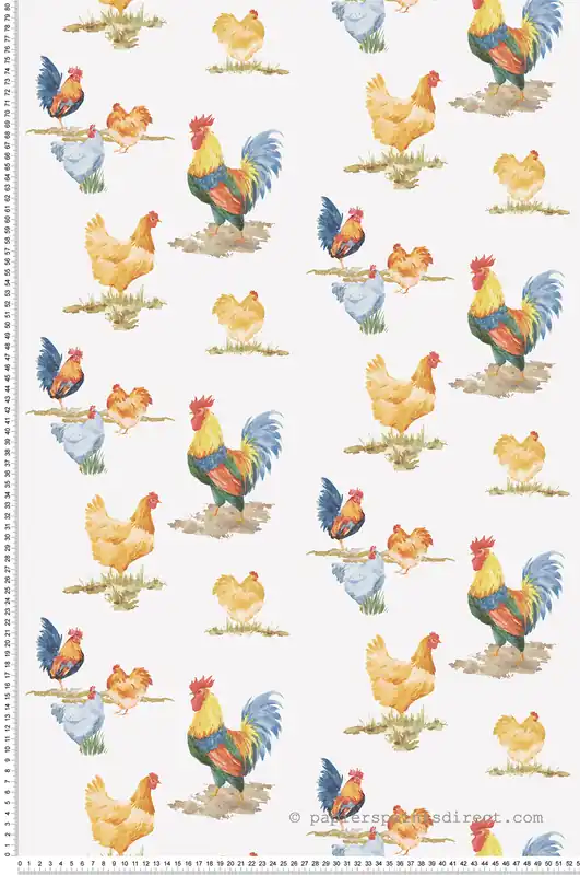 Achetez Aujourd'hui Papier peint Poule Basse Cour multicolore - Cuisine Fraicheur 6 de Lutèce Réf. LTC-G45416