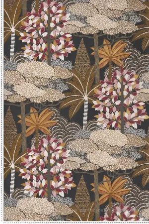Dernier Modèle Papier peint Forêt Marakanda anthracite rose - Nuit d‘Orient de Casamance Réf. CAS-75380304