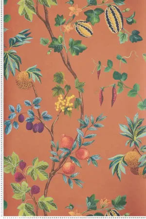Meilleur Prix Papier peint Arbre Fruitier Orchard terracotta - Lamorran d‘Osborne & Little Réf. OSB-W7686-05