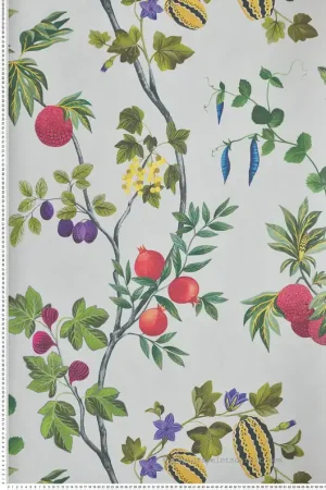 Papier peint Arbre Fruitier Orchard bleu gris - Lamorran d‘Osborne & Little Réf. OSB-W7686-03 Authentique