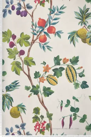 Papier peint Arbre Fruitier Orchard vert écru - Lamorran d‘Osborne & Little Réf. OSB-W7686-02 Pas Cher