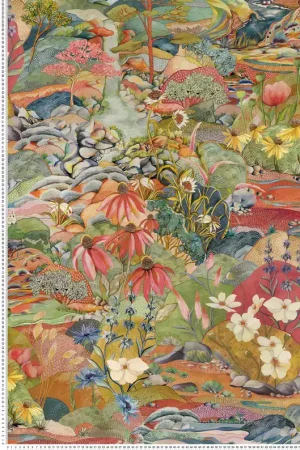 Papier peint Jardin Trebah coloré terracotta - Lamorran d‘Osborne & Little Réf. OSB-W7685-02 Prix Promo
