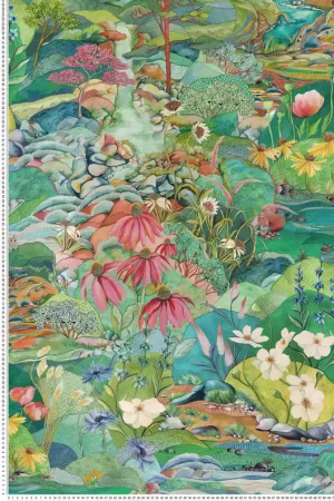 Papier peint Jardin Trebah coloré émeraude - Lamorran d‘Osborne & Little Réf. OSB-W7685-01 Prix Promo