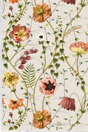 Meilleur Prix Papier peint Lianes et Fleurs beige - Lamorran d‘Osborne & Little Réf. OSB-W7684-03