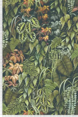 Prix Promo Papier peint Feuillage Green Wall kaki - Lamorran d‘Osborne & Little Réf. OSB-W7687-02