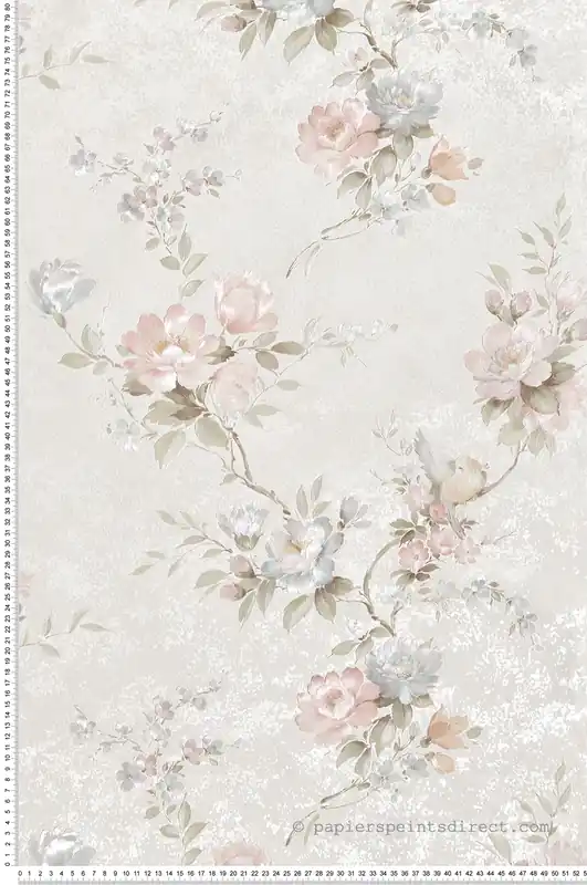 Papier peint Charme Fleur rose et violet - Grand Classic de Montecolino Réf. MC-Z66857 Bon Marché