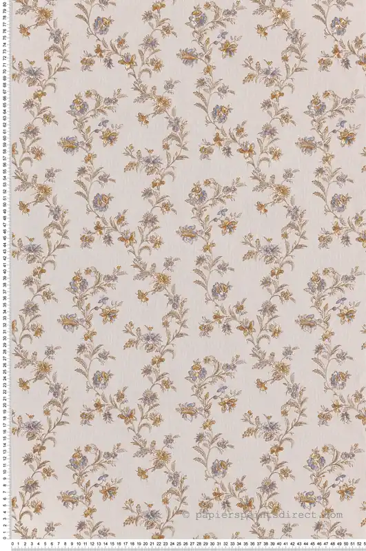 Quantité Limitée Papier peint Fleur Vintage bleu et doré - Grand Classic de Montecolino Réf. MC-Z66856