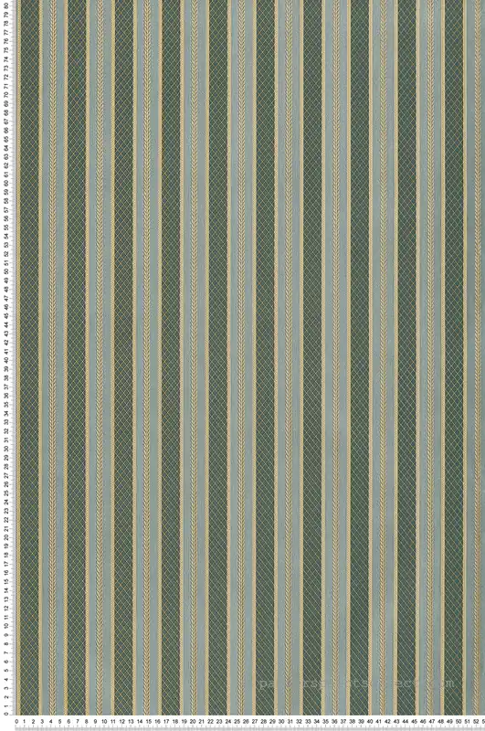 Papier peint Rayure Feuillage Baroque vert et doré - Grand Classic de Montecolino Réf. MC-Z66852 Prix Réduit