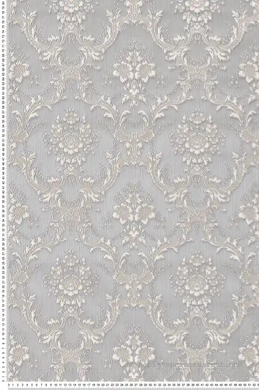Prix Bas Papier peint Baroque et Fond strié gris et irisé - Grand Classic de Montecolino Réf. MC-Z66841