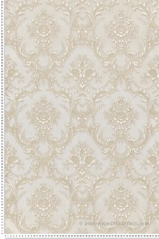 Papier peint Baroque et Fond strié beige irisé - Grand Classic de Montecolino Réf. MC-Z66839 Commander Maintenant