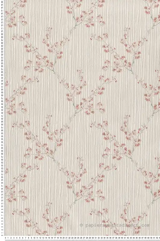Achat Immédiat Papier peint Arbre Japonais crème, rose et doré - Grand Classic de Montecolino Réf. MC-Z66833