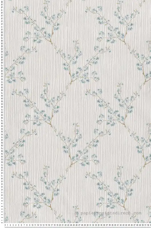 Papier peint Arbre Japonais bleu et pailleté - Grand Classic de Montecolino Réf. MC-Z66829 Super Prix