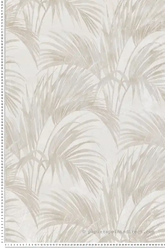 Nouvel Arrivage Papier peint Palmier et Effet Béton grège et nacré - Grand Classic de Montecolino Réf. MC-Z66824