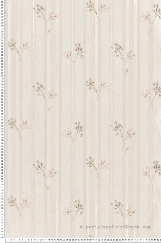 Papier peint Rayure et Fleur blanc doux irisé - Grand Classic de Montecolino Réf. MC-Z66865 Acheter En Ligne