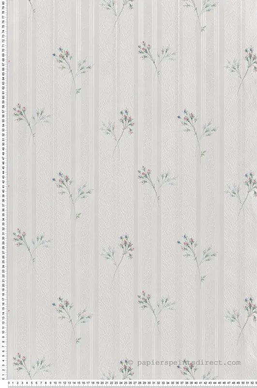 Papier peint Rayure et Fleur blanc cassé irisé- Grand Classic de Montecolino Réf. MC-Z66863 Commander Vite